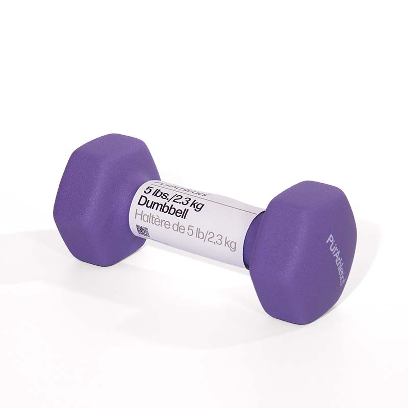 5 lb/2.3 kg Dumbbell Purple with Label