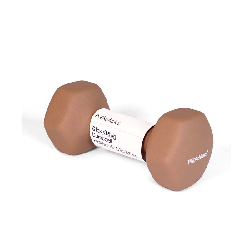 8 lb/3.6 kg 101928MM Dumbbell-Mocha Mousse with Label
